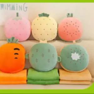 과일 담요 무릎 극세사 무릎담요 쿠션 쿠션 겨울담요 소파담요 과일