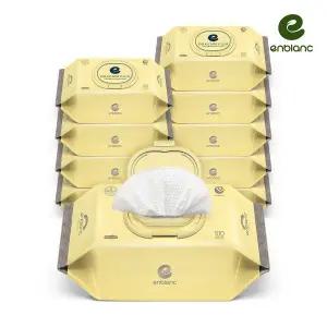 앙블랑 55평량 아기물티슈 샤인 옐로우 캡형 100매X10팩 434983