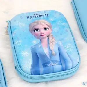 (옵션 블루)겨울왕국 필통 파우치 필기구 연필 펜슬 EVA 케이스