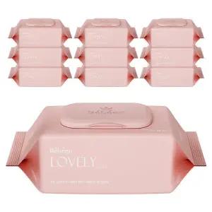 베베앙(물티슈) 베베앙 러블리 핑크 물티슈 100매 10팩 대용량 캡형 아기물티슈 236564 435089