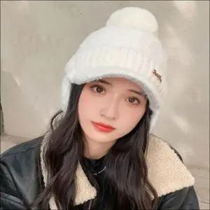 여성 귀달이 비니 방울모자 겨울 귀도리 니트모자 4색