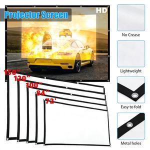 16:9 심플 프로젝터 커튼 커튼 60/72/84/100/120/150 인치 HD 디스플레이 스크린 홈 시네마 극장 영화 오피