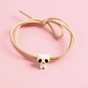 [골드스마일]베이지 미니 팬더 머리끈