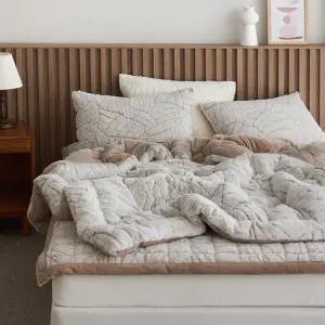 두꺼운 밍크촉감 겨울 극세사 침구 프리미엄 10미리 에슐리 차렵 이불 세트