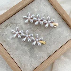 [골드스마일]플라워 진주 집게핀 세송이