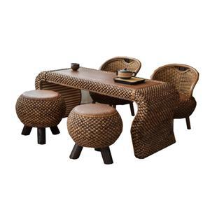 라탄테이블 세트 4인 카페 야외테이블 테라스 펜션 야외용 식탁 의자 베란다