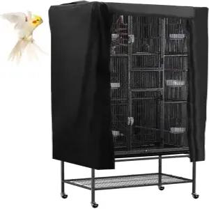 POPETPOP 유니버설 버드 케이지 커버 액세서리용 굿나잇 앵무새 워셔블 통기성블랙 라지