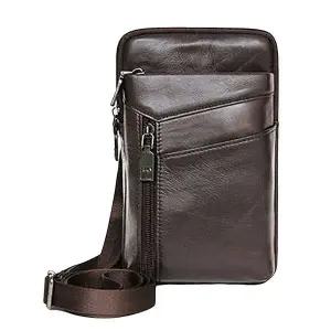 [하프클럽/]남성용 미니 크로스백 가죽 힙색 여행용 스타일리시 슬링백