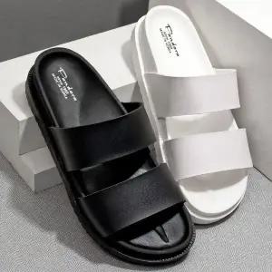 [하프클럽/]U1153 네이블 남자 사무실 여름 슬리퍼 블랙 화이트