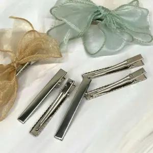헤어핀부자재 납작 민자 메탈집게핀 실버 5P