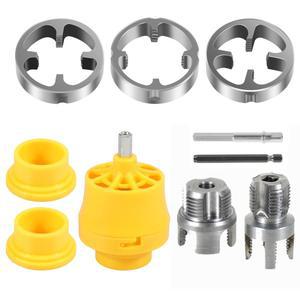 전기 드릴용 내부 및 외부 파이프 나사 가공 도구 PVC 가공기다이 3개 포함 12