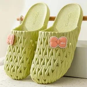 은창리본 브이 통풍 뮬 슬리퍼 여성 층간소음 실내슬리퍼 욕실 실내화 사무실 봄 여름 가을 겨울 실내