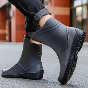 기모 남자 레인 부츠 방한화 남자 겨울 신발 털 장화