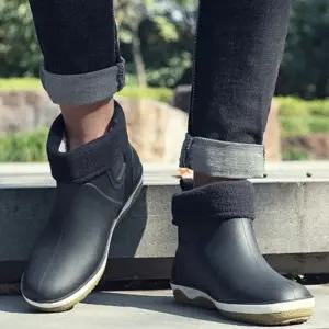 기모 남자 레인 부츠 겨울 장화 남성 털 장화 방한화