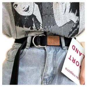 [셀러에이드]허리띠 캐주얼 투링 벨트(블랙) 면 꼬리 벨트