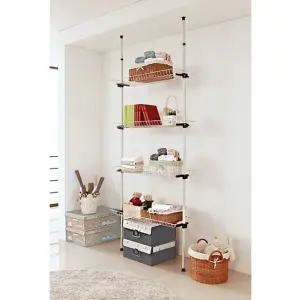 PS재질 고정형철제선반 4단수납선반 PS철제행거 철제바구니선반 (WFKC3JX)