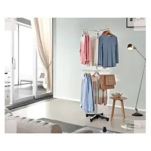 고품질 바퀴부착 아이보리 바퀴포함 이동식옷걸이 트리플M옷걸이 (WFKDI42)