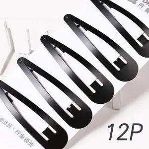 헤어 장식 자동 핀 12개입 일자형핀 집게형헤어핀 똑딱핀이