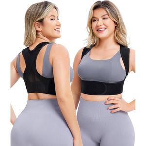 여성용 URSEXYLY 교정기, 자세를 위한 조절 가능한 상부 허리 보조기, 스트레이트너 편안한 등 어깨 쇄골 지지 및 목 블랙, M/L