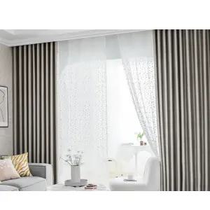 지나송 암막 커튼 봉 거실 자수 커런트 대형 그레이