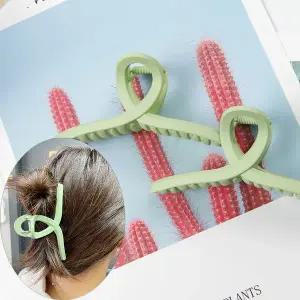 무광 헤어 머리핀 집게핀 올림머리핀 올리브1P