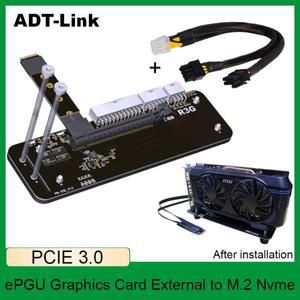 ADT-Link PCIe x16 to M.2 NVMe eGPU 어댑터, NUC, ITX, 노트북 PC용, R43SG 4.0 Edge 커넥터