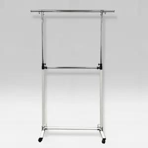이동식행거 1 둘더스 옷걸이 2단수납행거 이동식옷걸이 900 2단 (WFKDI7P)