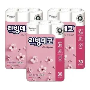 3겹화장지 3겹 30롤x3개 데코3겹티슈 데코 고급화장지 (WFKC4PP)