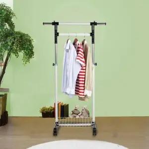 소형 바구니행거 이동식행거 휴대용행거 바구니포함 정리 (WFKDJ1N)