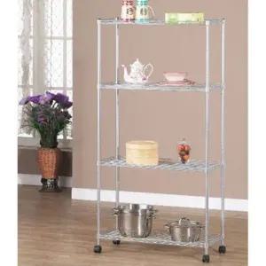 실버메탈선반 메탈선반 조립식선반 메탈랙 수납선반 4단 (WFKDJ3N)