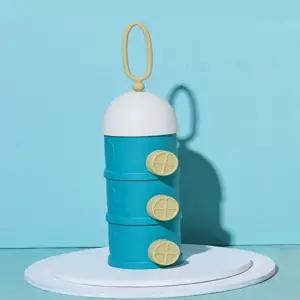 프로틴 소분통 4단 단백질 분유 가루 휴대용 밀폐용기 HNo3+9BVb