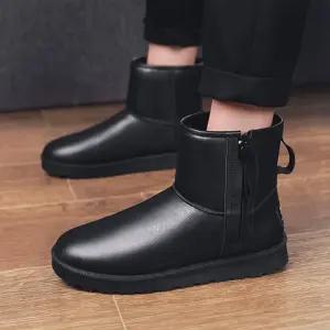 [옷자락]남자 합성가죽 기모 안감 사이드 지퍼 앵클 부츠