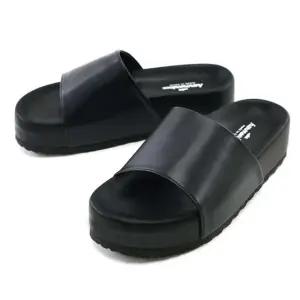 여성 남성 민자 통굽 블랙슬리퍼 근무화 사무실 실내화 (WFKCVYG)