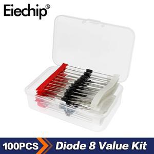 100pcs 다이오드 키트 정류기 고속 스위칭 숏 키 1N4148 1N4007 1N5819 1N5399 FR107 1N5408 1N5822