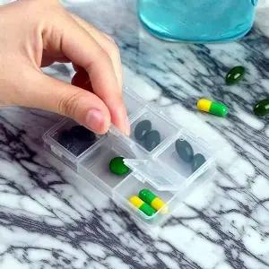휴대용 알약 미니 플라스틱 케이스 약 투명 통 여행용