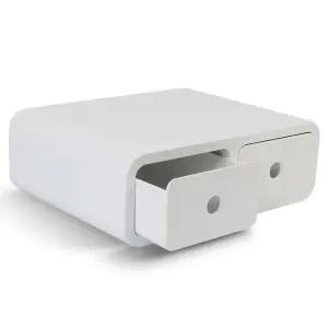 리템 올오박스 화이트 노트북 모니터 서랍받침대멀티 미니2칸 책상정 형받침대 수납 데스크정함 다용도정함