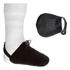 키밍 미끄럼 방지 발 깁스 커버 양말 토시 보호대 보조용품 보행용 실버 블랙 길이조절 세탁가능 노출부위