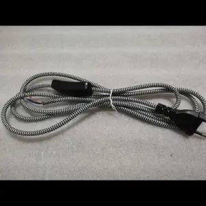 2m AC 220-250V EU 전원 코드 스위치 패브릭 덮여 전력 케이블 DIY 테이블 램프 코드