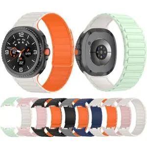 갤럭시워치8 양면 스트랩 마그네틱 실리콘 포츠밴드 일체형 40mm 44mm마트 가죽 메탈 포츠 웨어러블 휴대폰