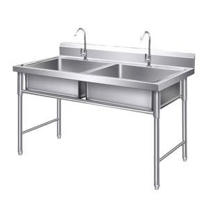 3구 개수대 조리대 업소 상업용 위생 야영장 100X50X80cm 스텐 세척대 식당