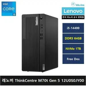 [예약판매]레노버 ThinkCentre M70t Gen 5 12U0S0JY00 14th-i5/64gb/1tb/FreeDos - ps