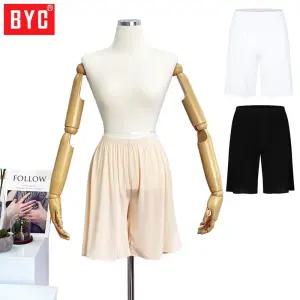 BYC 인견 5부속바지 여성 여름 원피스 긴속바지 빅사이즈 실크 속치마바지 슬립 비침방지1118164