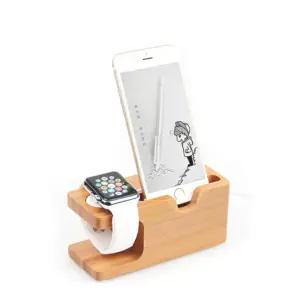 원목 스마트워치 스마트폰 거치대(브라운) 거치대 받침대 핸드 휴대