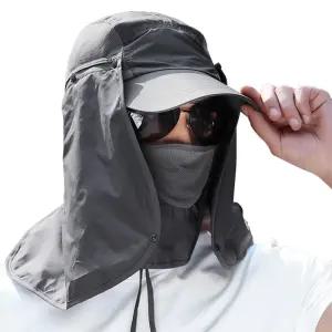 햇빛 차단 모자 다크그레이 등산 낚시 마스크 가리개남성 남자방수 썬캡 골프 농사 자외선 얼굴 여름작업