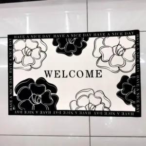 고급 카멜리아 웰컴 규조토 욕실 매트 발매트 80x50깔판 인테리어 흡수력 까아 현관문 럭셔리 미끄럼방지