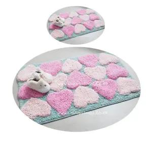 볼륨감 있는 하트 모양의 패턴이 발매트 X 2개입주방판 화장실 입구 욕실 인테리어소품 주방 바스 욕실판