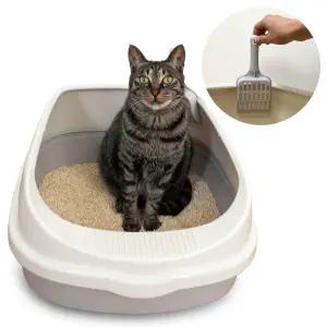 실용적인 대형 고양이 화장실 오픈형 평판형 모래삽형 냥이 또또가또 아기 노묘 비만 변기통 어린 모래 배