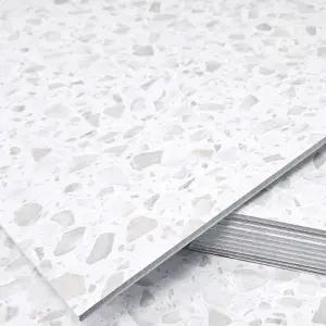 3T 점착식 데코타일 무광 테라조 화이트 그레이실내인리어 주방및보수 바닥 형타일 인리어 베란다시공 사무