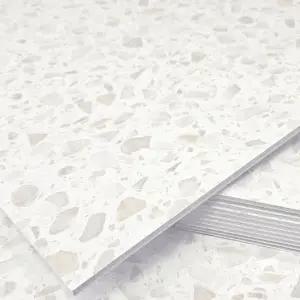 3T 점착식 데코타일 무광 테라조 화이트 아이보리실내인리어 주방및보수 바닥 형타일 인리어 베란다시공 사