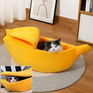 바나나 모양 반려동물 방석 쿠션 XL묘 하우스 고양이용 캣방석